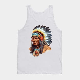 Native American Village Chief #4 Tank Top